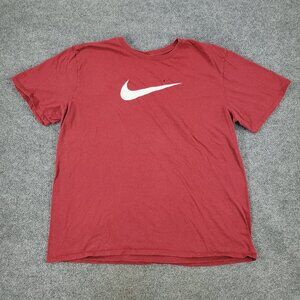 Nike Shirt Men's 2XL Red Logo Graphic Tee Crew Neck Short Sleeve Athletic Cut